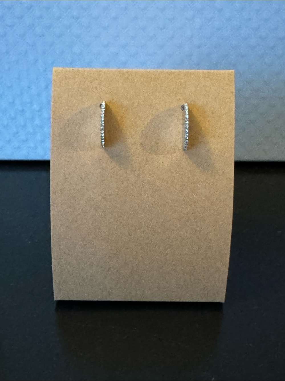 Sterling Silver Pavé Crescent Hoop Earrings - Sparkling White